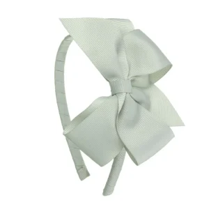 Diadema lazo mariposas puntas grosgrain Gris Claro Siena