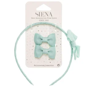 Pack 2 lazos minis + diadema con lazo grosgrain