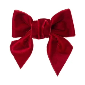 Lazo Rojo de terciopelo 9 cm. con pinza pico-pato siena