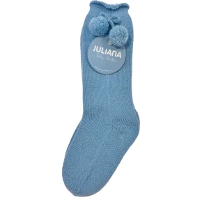 Calcetin pompones azul nube JULIANA 52048
