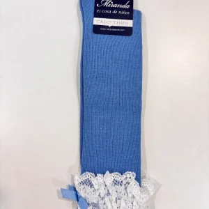 Calcetin puntilla niña azul Miranda 1503