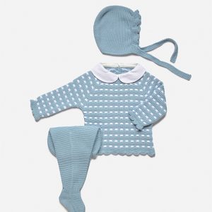 Conjunto Bebé Lana 3 Piezas Todo Motas Cuello Bebé Juliana J8057