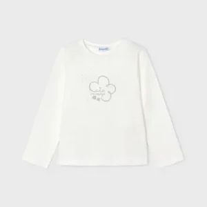 Camiseta flor crudo