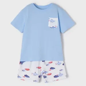 Pijama corto celeste